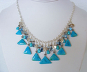 Turquoise and Blue Topaz “Happy” Necklace, Sterling Silver…